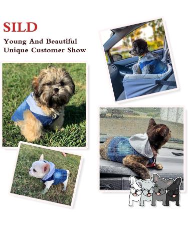 SILD Pet Dog Jeans Jacket Blue Denim Coat for Small Medium Dogs - XS Grey - Buy Online on GoSupps.com