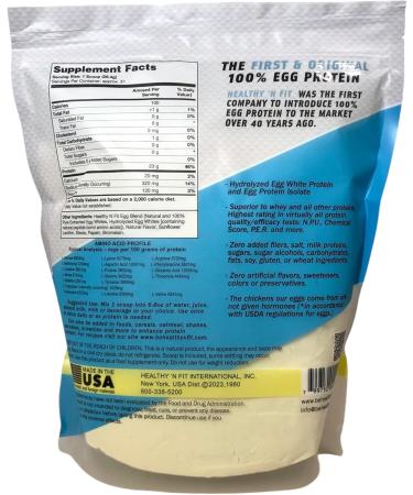 Healthy 'N Fit 100% Egg Protein- Banana 2 Pack (4 lb Total) : 100% Egg White Protein Plus Natural Peptides. Naturally Flavored & Sweetened Keto & Paleo Friendly. - Buy Online on GoSupps.com