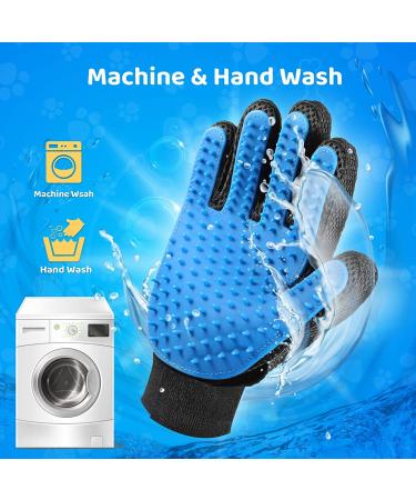 Pet Hair Remover Glove - Deshedding & Grooming Brush for Dogs & Cats - Five Finger Design Massage Mitt - Long & Short Fur - 1 Pack (Blue, Right-Hand) - Buy Online on GoSupps.com