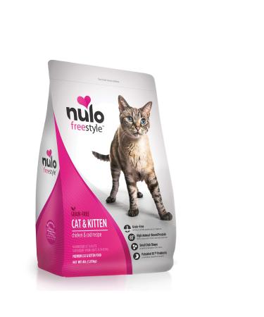 Nulo Freestyle Cat & Kitten Food, Premium Grain-Free Dry Small Bite Kibble Cat Food, High Animal-Based Protein with BC30 Probiotic for Digestive Health Support Chicken 4 Lb