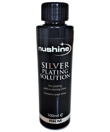 Nushine Silver Plating Solution 3.4 Oz - Permanently Plate Pure Silver onto Worn Silver, Brass, Copper and Bronze ONLY (Ecofriendly Formula)