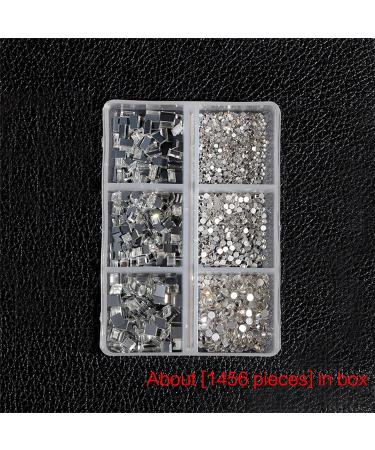 FEIlei 6 Grids Box Set Flat Back Rhinestones and Small Round Diamond Combination for DIY Nail Art Accessories Crystals - Buy Online on GoSupps.com