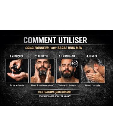 Unik Men Conditionneur pour Barbe avec Huile de Jojoba Aloe Vera et Vitamine E Soin Revitalisant 250ml - Buy Online on GoSupps.com