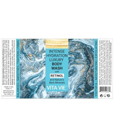 Intense Hydration Luxury Body Wash with Retinol - 12 oz | Youthful Moisturizing Exfoliating Clean | International Shipping Available - Buy Online on GoSupps.com