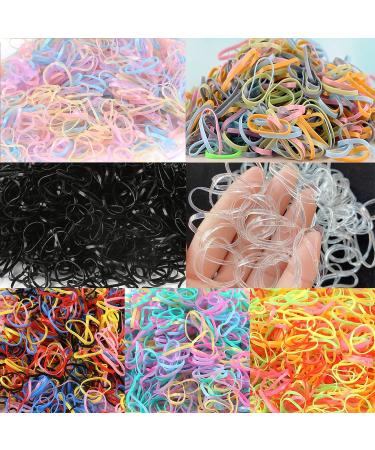 1000Pcs Colorful Small Elastic Hair Bands for Women, Girls, and Toddlers - Mini Rubber Bands for Ponytails, Braids, and Hairstyles - Buy Online on GoSupps.com