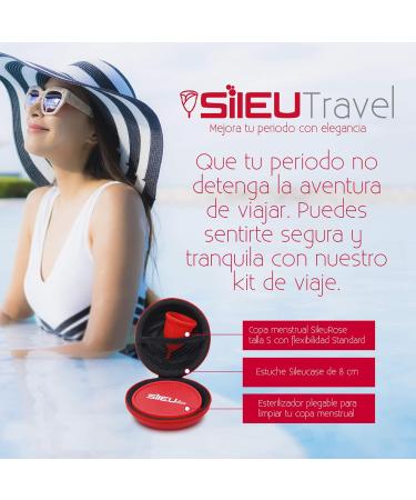 Pack Soneu Travel Menstrual Cup XS - Rose Red Flexible with Case & Sterilizer | Eco-Friendly Period Care - Buy Online on GoSupps.com