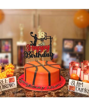 1Pc Cheers to 18 Years Birthday Cake Topper Glitter Hello 18 Sweet 18 Cake Pick Eighteen Years Old Birthday Cake Decoration for 18th Birthday Basketball Sports Party Supplies Black Multicolour-12 - Buy Online on GoSupps.com