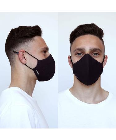 BONNYCO Washable Cloth Mask - Set 3 Washable Mask Black Mask Certificate UNE 0065 Adjustable Reusable Fabric Masks Approved - Buy Online on GoSupps.com
