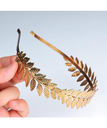 Rivertree Greek Goddess Headband Costume - Gold Leaf Hair Band Crown for Bridal Wedding - Laurel Accessories - Buy Online on GoSupps.com