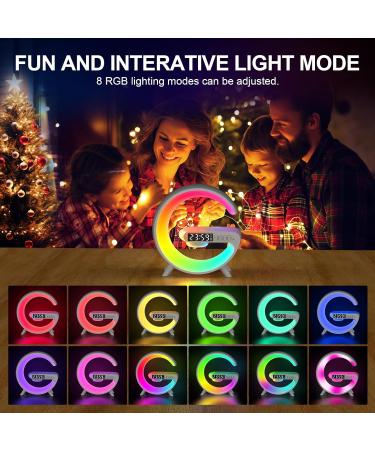 Sunrise Alarm Clock with Bluetooth Speaker, Wireless Charger, and RGB Color Changing Night Light - White - Buy Online on GoSupps.com