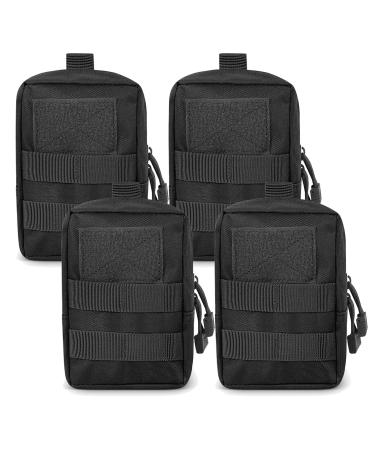 Gogoku 4-Pack Molle Pouch Tactical Molle Pouches Compact Utility EDC Waist Bag Pack Combo A:Black