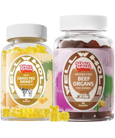 Well&Whole Grass-fed Beef Organ Gummies for Women and Beef Kidney Gummies