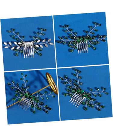 DOITOOL Hair Accessories for Women Rhinestone for Hair Rhinestone Hair Side Comb Updo Hair Accessories Wedding Headpiece for Bride Green Hair Accessories Women's Wild Hair Comb Crystal - Buy Online on GoSupps.com