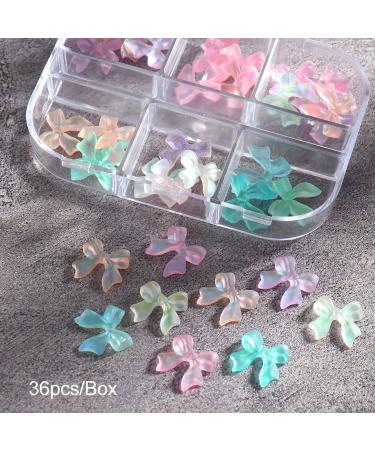 36 PCS Butterfly Bow-Knot Nail Charms - Rhinestone Crystal Sequins 3D Nail Art Studs for Women - DIY Manicure Decorations - Buy Online on GoSupps.com