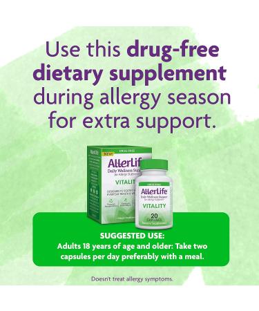 Allerlife Vitality Capsules Daily Dietary Supplements - 20 ct for Everyday Health & Well-Being - Buy Online on GoSupps.com