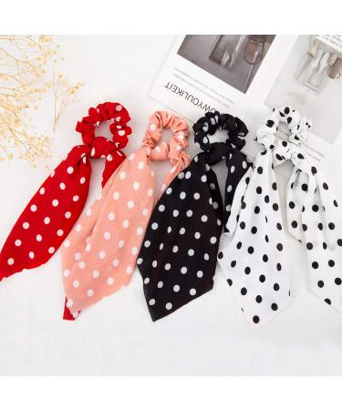 Dlala 12 Pcs Chiffon Floral Hair Scrunchies with Bows - Vintage Hair Accessories for Women and Girls - Buy Online on GoSupps.com