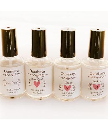 Oumisaya Nail Dip Powder Liquid Set: Primer Bond, Base Coat, Activator, Top Coat DP008 - Buy Online on GoSupps.com