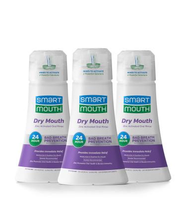 SmartMouth Activated Dry Mouth Mouthwash Dry Mouth and Bad Breath Relief Mint 16 Fl Oz 3 Pack