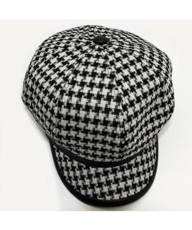KORIXINE Women Houndstooth Beret Newsboy Cap with Leather Brim - Fall Fashion Hat for Girls - Buy Online on GoSupps.com