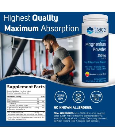 Trace Minerals Stress-X Magnesium Powder Raspberry Lemon - 16.9 oz (Pack of 1) - Buy Online on GoSupps.com