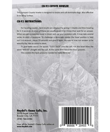 Haydel's CH-92 AMZ Coyote Howler Predator Call - High-Quality Game Call for Predator Hunting - Buy Online on GoSupps.com