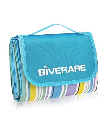 GIVERARE Picnic Beach Blanket, XL Sandfree Waterproof Outdoor Camping Blanket, Quick Drying Oxford Family Mat, Portable Extra Large Picnic Mat for Travel, Hiking, Music Festival, Lawn