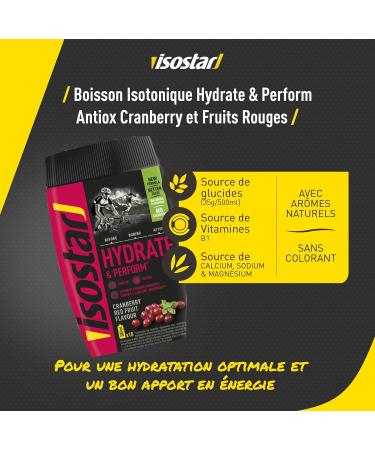 ISOSTAR Hydrate & Perform 400g - Isotonic Electrolyte Drink for Sports Performance - Red Fruits Flavor - Buy Online on GoSupps.com
