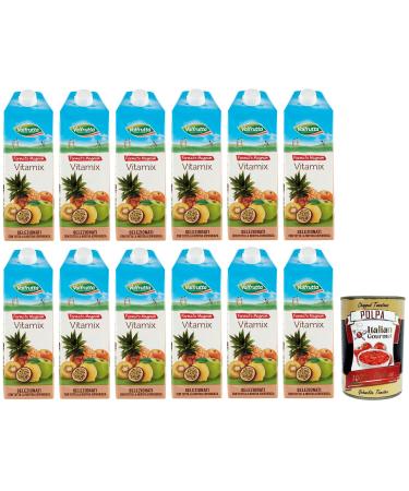 Italian Gourmet E.R. Valfrutta Succo Vitamix 1500 ml Refreshing Drinks Alcohol-free Fruit Juice with Vitamins 1500 ml + Box Italian Gourmet Polpa di Pomodoro 400 g