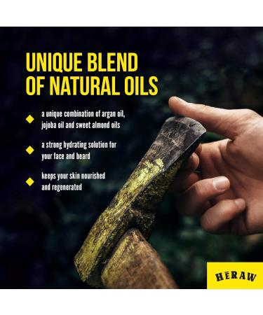 Heraw Beard Oil for Men - Nourishing & Styling Beard Oil with Argan Jojoba & Almond Oil - 30ml - Boost Beard Growth & Softness - Buy Online on GoSupps.com
