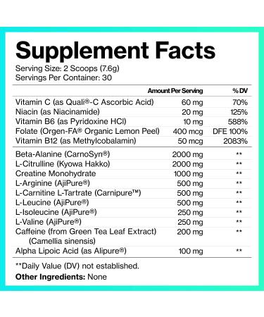 Do Vitamins PurePump Pre-Workout Powder - All-Natural Energy Boost for Focus, Pumps & Endurance - Citrulline, Beta Alanine - Paleo, Keto, Vegan - 30 Servings - Buy Online on GoSupps.com