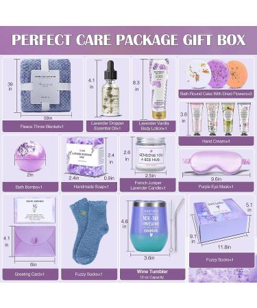 VESPRO Spa Gift Basket for Women - Relaxing Bath and Body Works Set for Mom, Sister, Wife - Spring Sympathy Gift Box in Purple - Buy Online on GoSupps.com
