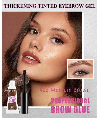 Tinted Eyebrow Gel 2Pcs Medium Brown Waterproof Long-Lasting Brow Gel Transfer-Proof Thickening Extreme Hold Eyebrow Glue Without Residue Shapes and Sculpts Brows Natural brow Makeup for Women-03 03 Medium Brown - Buy Online on GoSupps.com