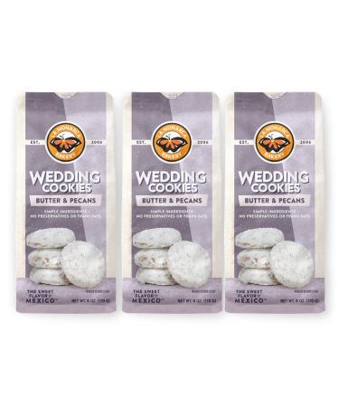 Mexican Wedding Cookies, 6 Ounce (Pack of 3), Buttery Cookies with Pecans and Dusted with Powdered Sugar by La Monarca Bakery Wedding Cookies 6 Ounce (Pack of 3)