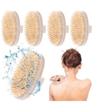 12 Pieces Dry Brushing Body Brush with Soft Natural Bristle Body Exfoliating Scrub Brush Shower Dry Body Brush for Massage Exfoliating Skin and Stimulating Circulation  4.7 x 2.6 Inches