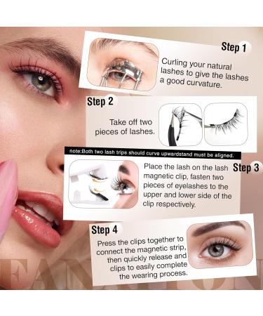 Buy Magnetic Eyelashes - 2 Pairs Cat Eye Natural Lashes Kit with Applicator | No Glue | Shop Internationally - Buy Online on GoSupps.com