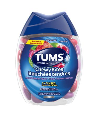 Tums Chewy Bites Assorted berries flavour Antacid for Heartburn Relief 60 Count