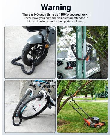 Sportneer 8mm Thick Bike Chain Lock | Heavy Duty Anti-Theft Bicycle Lock for Scooter & Mountain Bike - Buy Online on GoSupps.com