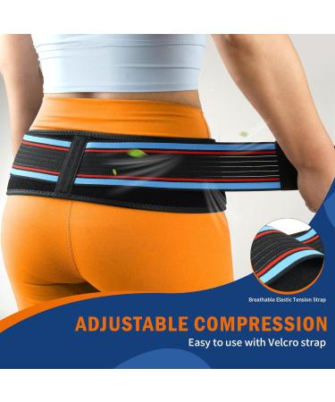 FEATOL Sacroiliac Belt for Sciatica Pain Relief - SI Belt for Men & Women - Alleviate Pelvic Hip & Lower Back Pain - Large Blue - Buy Online on GoSupps.com