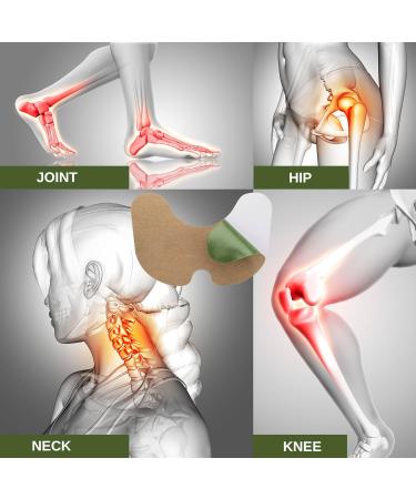 Extra Strength Herbal Heat Patches for Knee Back Neck & Shoulder - Muscle & Joint Pain Relief with Wormwood Extract - Buy Online on GoSupps.com