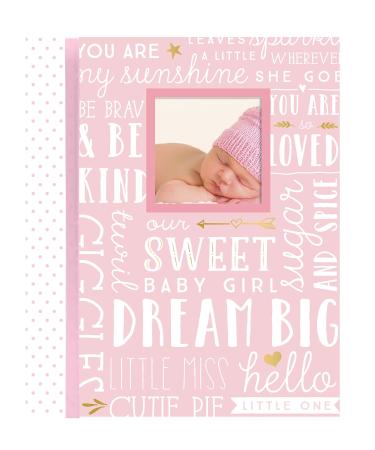Lil Peach First 5 Years Dream Big Wordplay Baby Memory Book Journal, Baby Shower, Pink