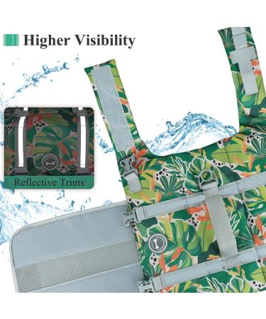 Vivaglory Ripstop Dog Rescue Vest for Small & Medium Dogs - Enhanced Buoyancy & Visibility - Green S (43-53cm Chest) - Buy Online on GoSupps.com