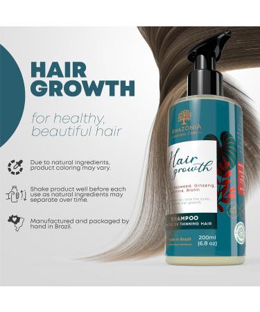 All Natural Hair Growth Shampoo for Men & Women | Biotin Paraben & Sulfate Free | Strengthen Thinning Hair with Pataua Seaweed Ginseng & Licorice - 6.8oz - Buy Online on GoSupps.com