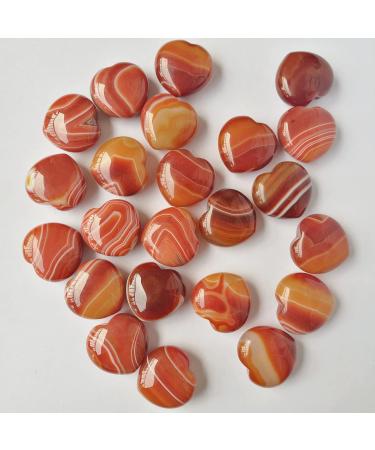 Manekieko Natural Red Agate Palm Worry Heart Stone - 40mm Healing Crystals for Love & Stress Relief - Buy Online on GoSupps.com