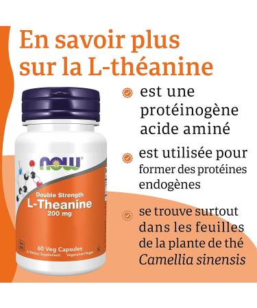 Now Foods L-Theanine 200mg 60 Vegan Capsules Amino Acid Lab Tested Gluten Free Soy Free Non-GMO - Buy Online on GoSupps.com