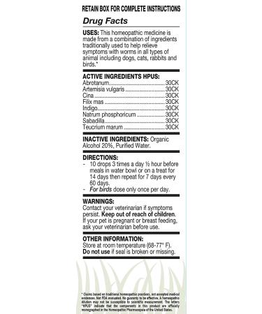 OLLOPETS Worms Organic Homeopathic 1 Fl Ounce - Natural Solution for All Pets - Buy Online on GoSupps.com