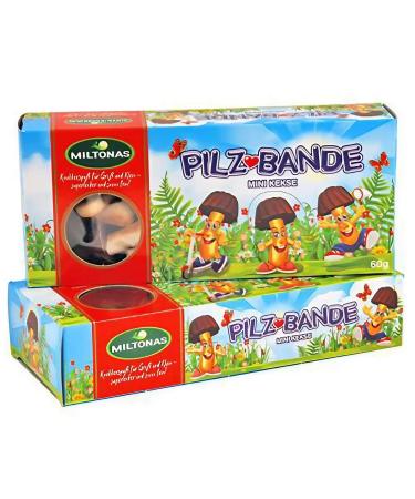 rumarkt Set of 3 mini mushroom-shaped biscuits - Brown - 3 x 60g