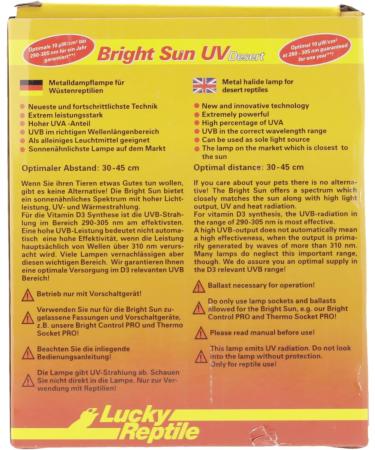 Buy Lucky Reptile Bright Sun UV Desert 70W Metal Halide Lamp for E27 Sockets - Optimal UV Lighting for Reptiles - International Shipping Available - Buy Online on GoSupps.com
