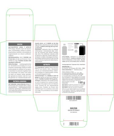 Goat's rue (Galega officinalis) herb with Flowers Naturalma - 150 g - 300 Tablets - Food Supplement - Natural and Vegan - Buy Online on GoSupps.com