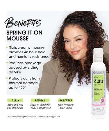 ALL ABOUT CURLS Spring It On Mousse - Ultra Definition Vegan & Cruelty Free Strengthens & Protects 8 Fl Oz - Best Sulfate-Free Hair Product for Curls - Buy Online on GoSupps.com