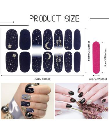 Chic Style Black Nail Wraps - 280 Pieces Self-Adhesive Full Cover Nail Decals for Girls and Women | Includes 20 Sheets and 2 Nail Files - Nail Polish Stickers and Manicure Decals - Buy Online on GoSupps.com
